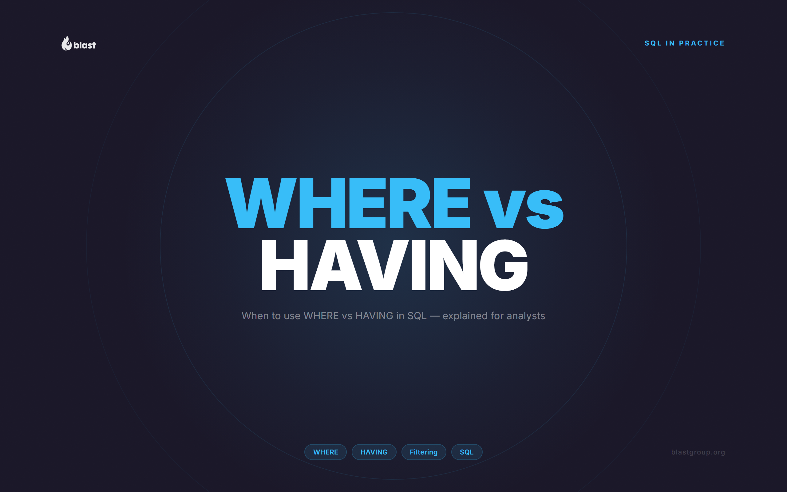 Mastering SQL Filters: When to Use WHERE vs HAVING Like a Pro